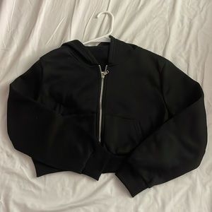 SHEIN black cropped hoodie